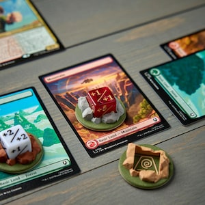 MTG Earthbending Dice Counter Markers (Green Base) - Avatar Magic +1/+1 image 3