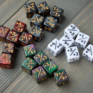 MTG Earthbending Dice Counter Markers (Green Base) - Avatar Magic +1/+1 image 9