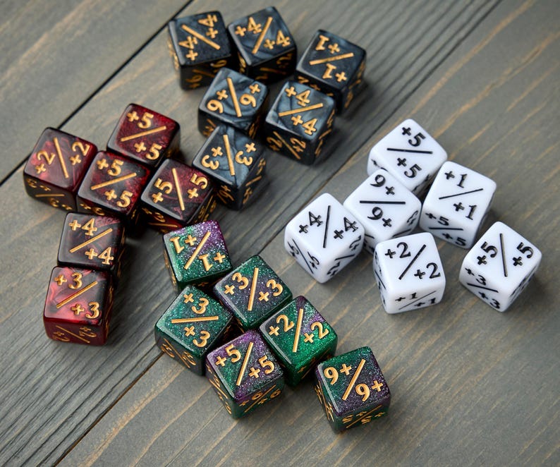 MTG Earthbending Dice Counter Markers (Green Base) - Avatar Magic +1/+1 image 9