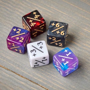 MTG Earthbending Dice Counter Markers (Green Base) - Avatar Magic +1/+1 image 6