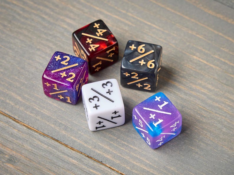 MTG Earthbending Dice Counter Markers (Green Base) - Avatar Magic +1/+1 image 6
