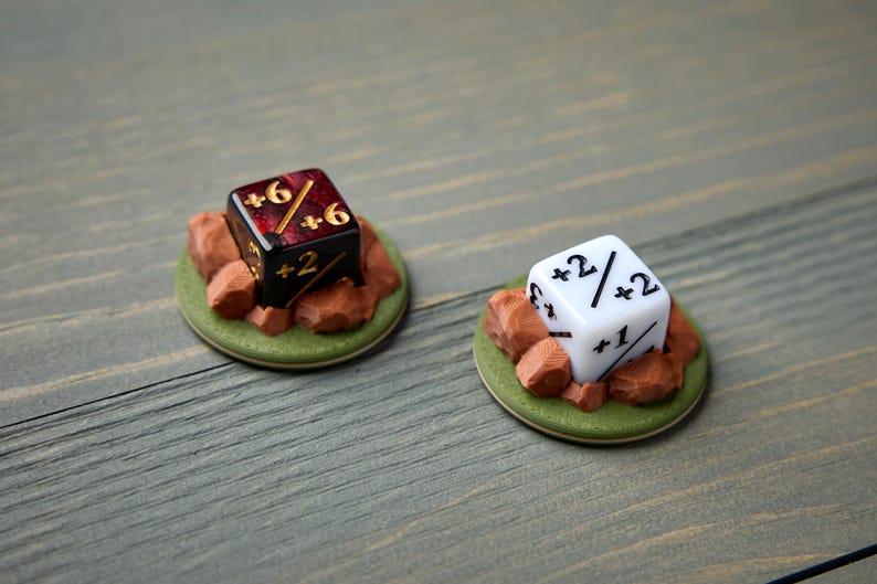 MTG Earthbending Dice Counter Markers (Green Base) - Avatar Magic +1/+1 image 12
