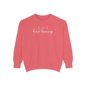 He's Training Sweatshirt, Marathon Wife Sweatshirt, Triathlon Wife Crewneck, Running Wife Gift, Ironman Wife Shirt, Race Day Sweatshirt image 7