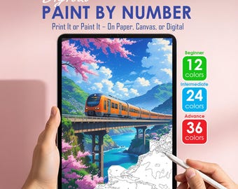Color by Number Printable | Nature Paint by Numbers Digital Download | Procreate Coloring Page