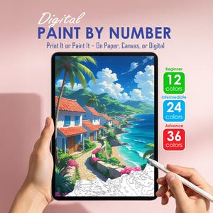 Color by Number Printable | Nature Paint by Numbers Digital Download | Procreate Coloring Page