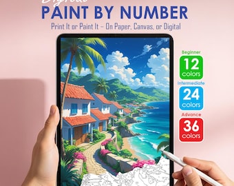 Color by Number Printable | Nature Paint by Numbers Digital Download | Procreate Coloring Page