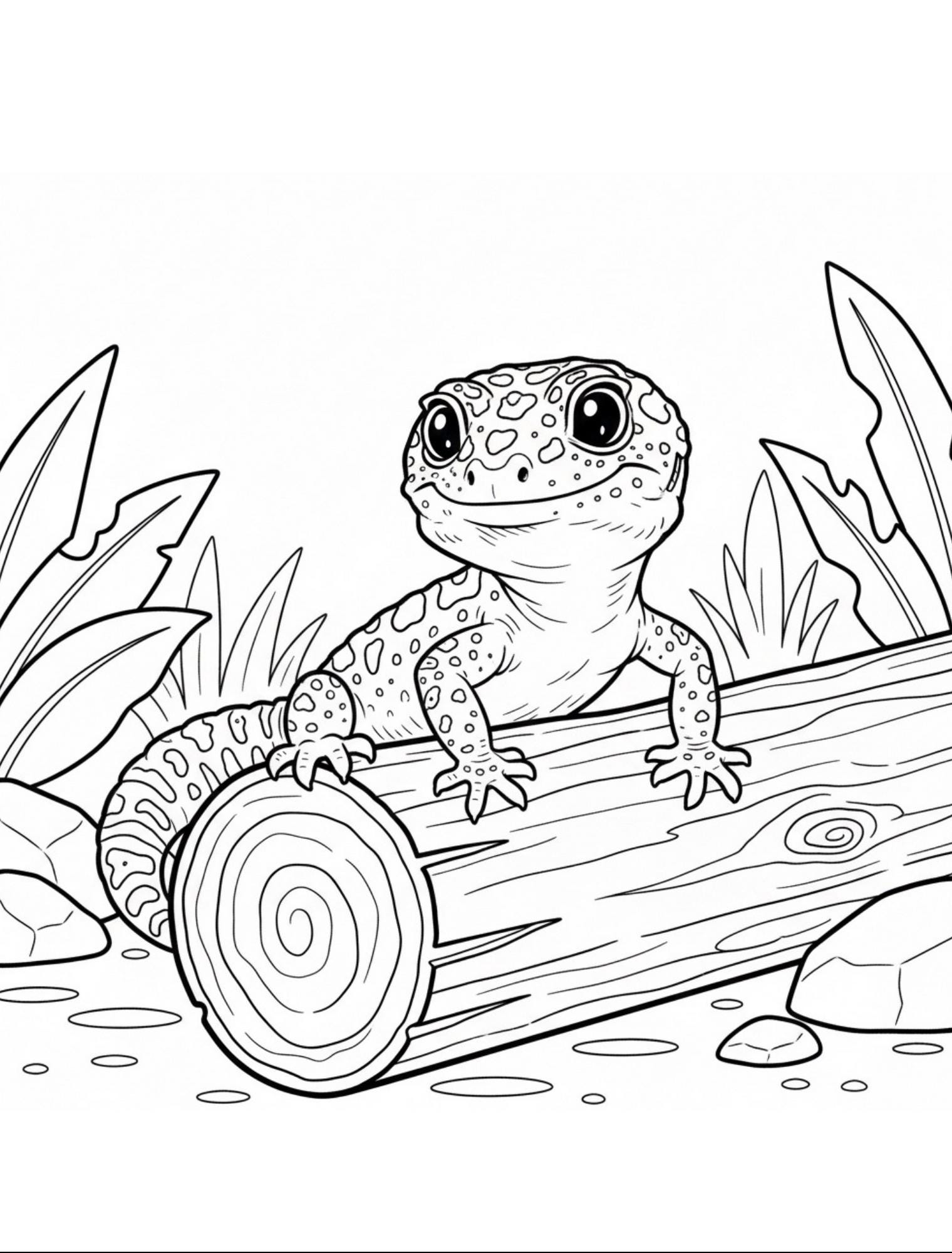 Gecko Colorong Pages Leopard Gecko Coloring Book for Kids | Fun Reptile Activity for Gecko ...