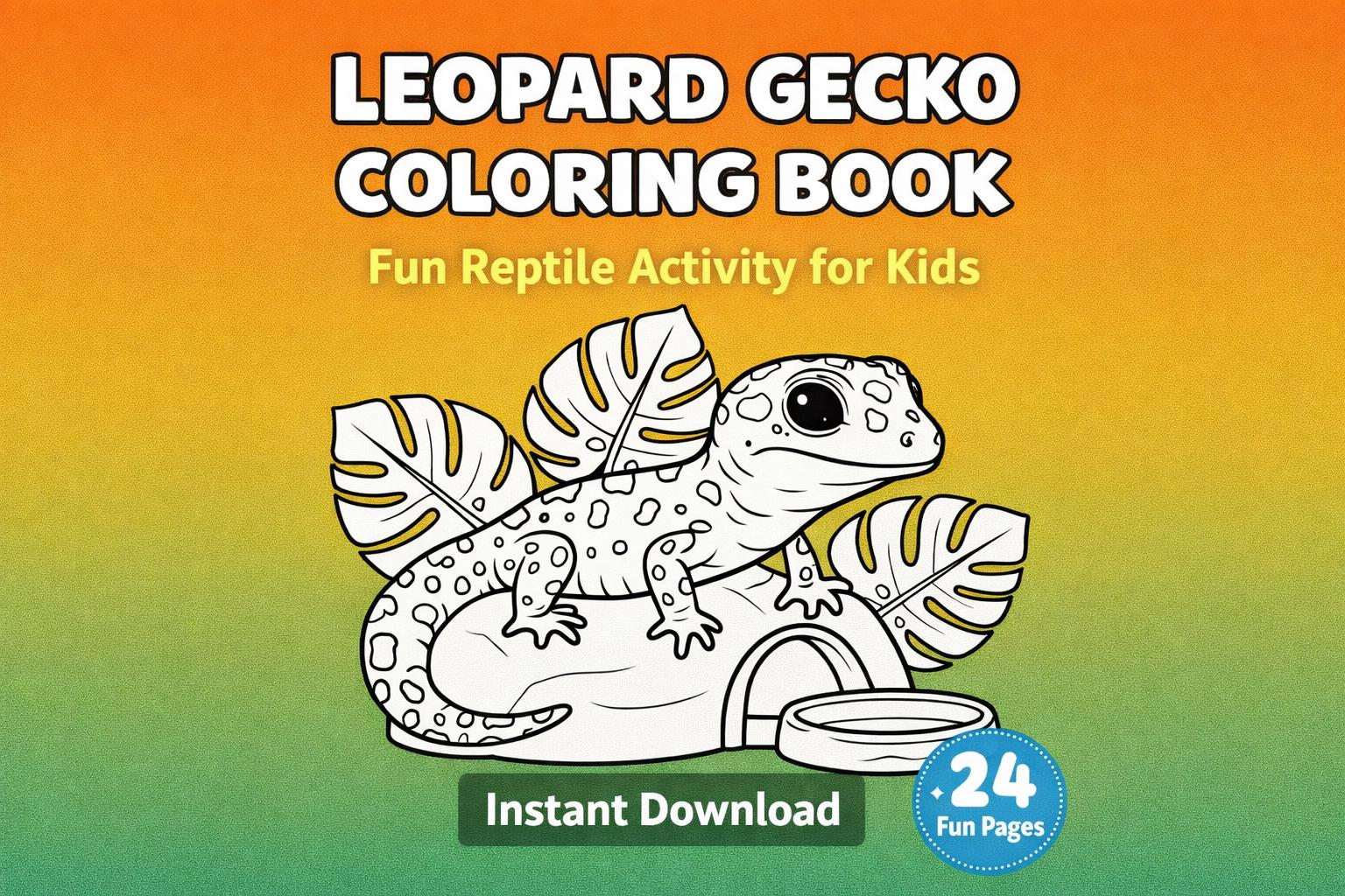 Gecko Colorong Pages Leopard Gecko Coloring Book for Kids | Fun Reptile Activity for Gecko ...