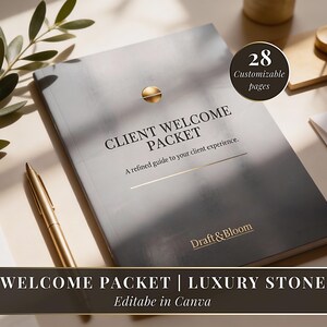 Welkomstpakket voor klanten | Sjabloon luxe stenen canvas