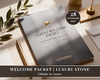 Client Welcome Packet | Luxury Stone Canva Template