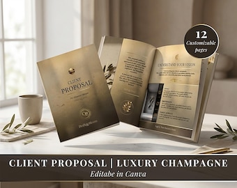Client Proposal | Luxury Champagne Canva Template