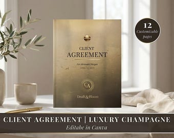 Client Agreement | Luxury Champagne Canva Template
