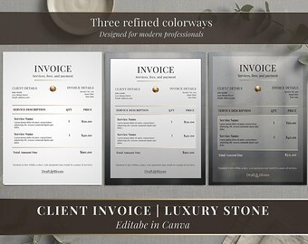 Client Invoice | Luxury Stone Canva Template