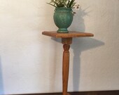 Vintage Oak End Table Plant Stand
