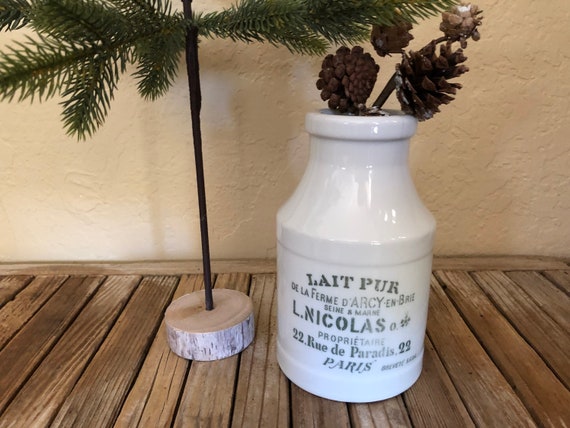 Vintage Ivory Lait Pur Paris Crock Vandor Imports San Fransisco Made In Japan