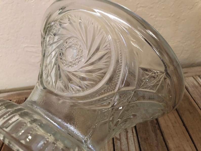 Vintage Cut Glass Pedestal Serving Bowl Etsy