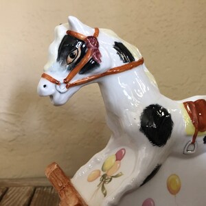 Vintage Handpainted English Staffordshire Crown Dorset Fine Bone China Rocking Horse Creamer image 3