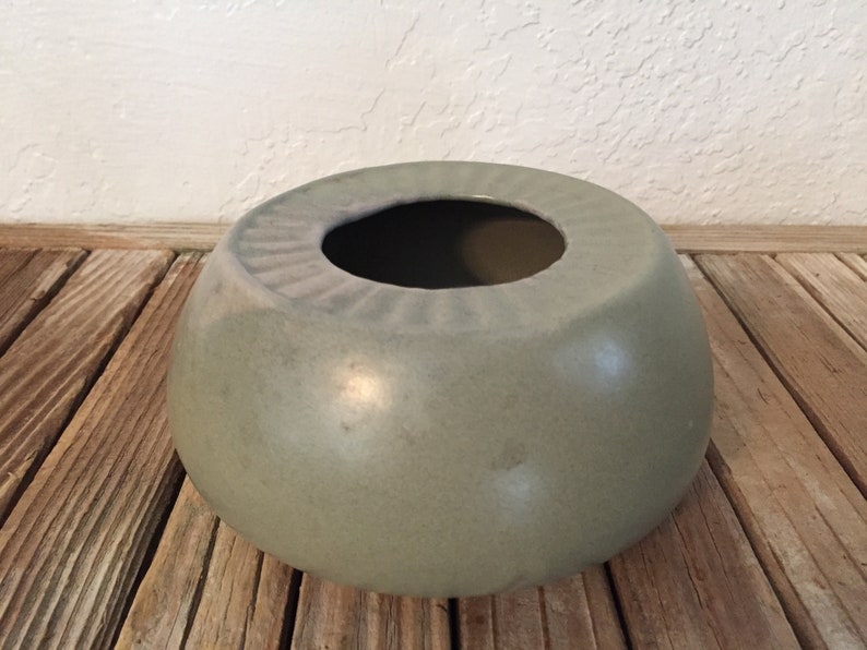 Vintage Pale Matte Green Vase Etsy