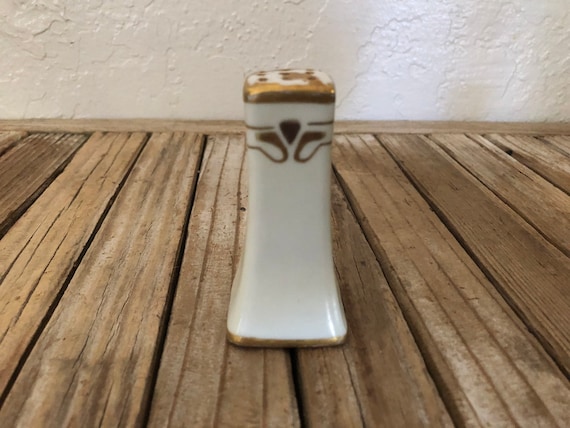 Vintage White and Gold Art Nouveau Salt and Pepper Shaker