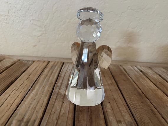 Vintage Crystal Glass Angel Paperweight Figurine