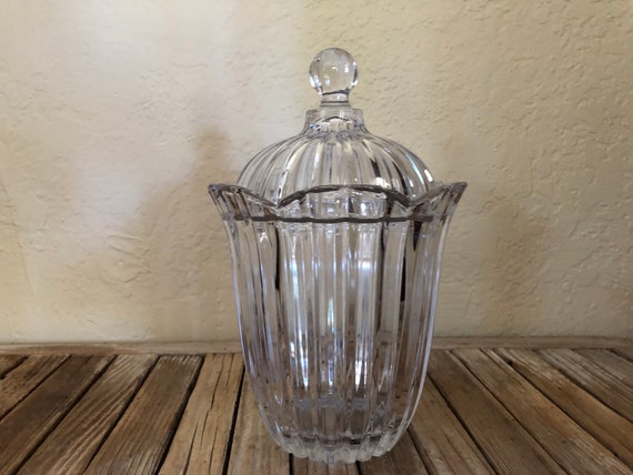 Vintage Fifth Avenue Crystal Cut Glass Crystal Ice Bucket Canister Made In Japan