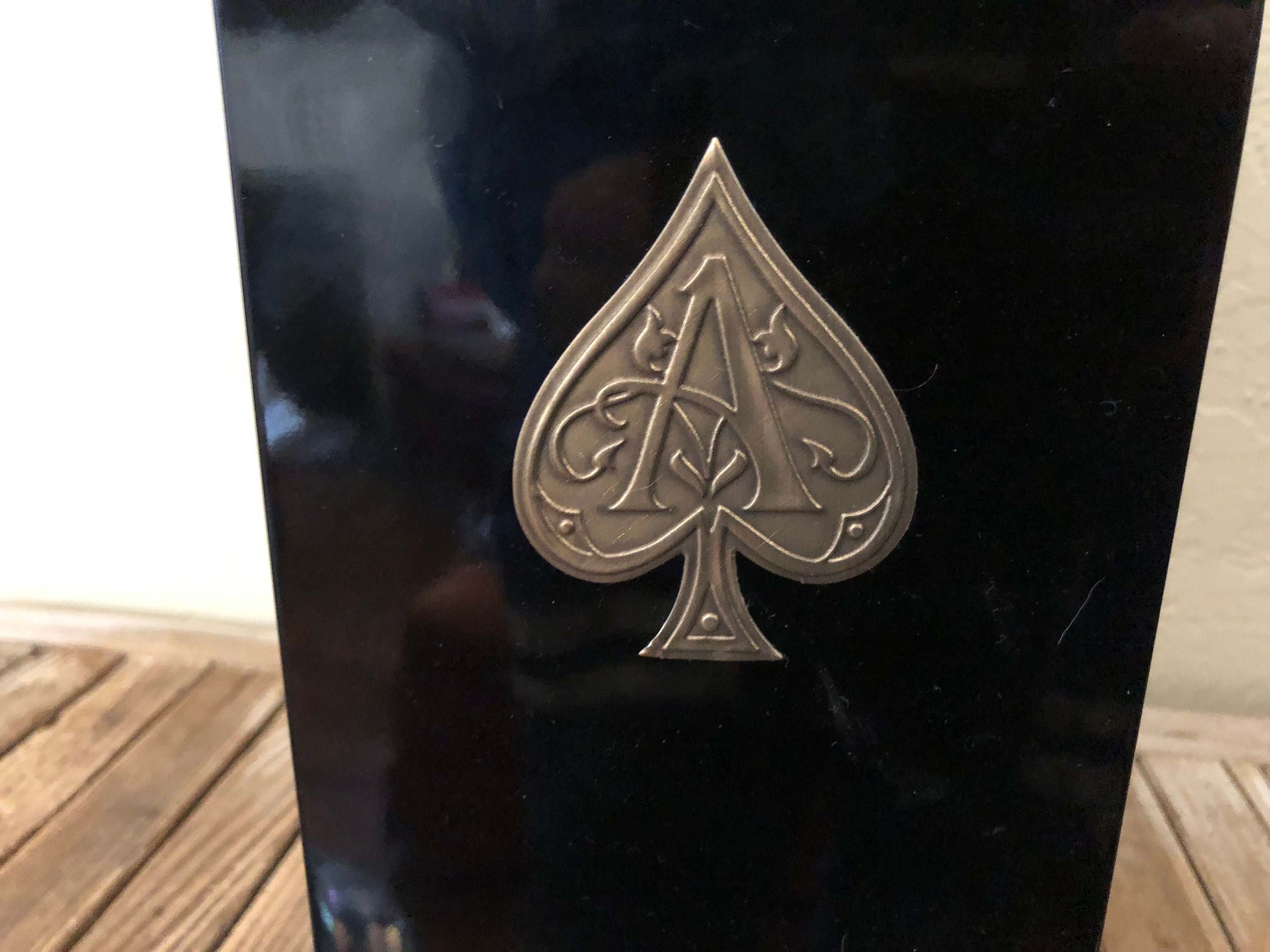 Vintage Shiny Black Lacquer and Gold Ace of Spades Champagne Vintage Shiny Black Lacquer and Gold Ace of Spades Champagne