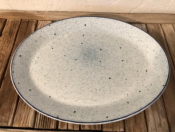 Vintage Blue and White Patio English Ironstone Platter Made In England