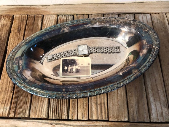 Antique Ornate Rogers & Bros  Silver Tray