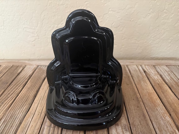 Vintage Black Ceramic Clay Art Art Deco Bookend