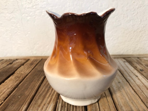 Antique Brown and White O.C.C.O Limoges Porcelain Vase