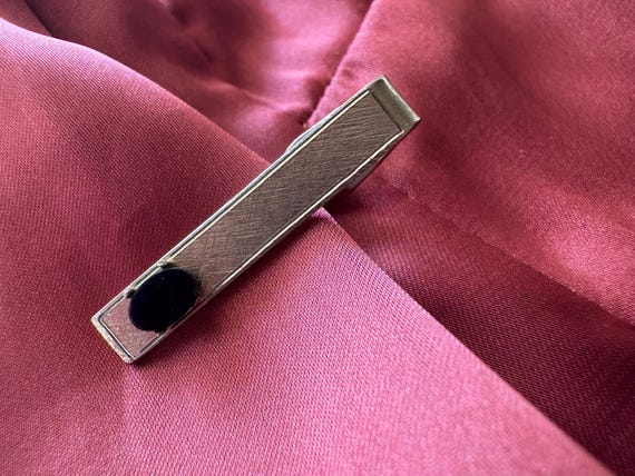 Vintage Shields Gold with Black Stone Tie Clip