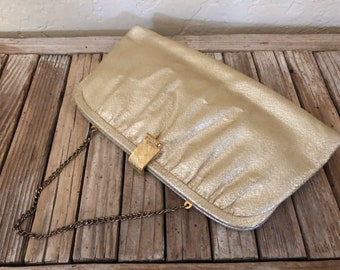 Vintage After Five Gold Clutch Purse