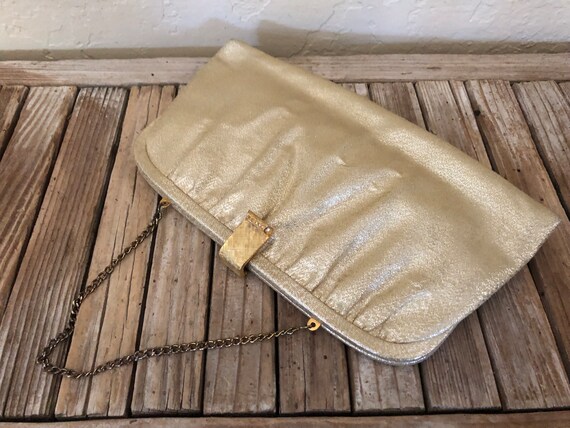 Vintage After Five Gold Clutch Purse
