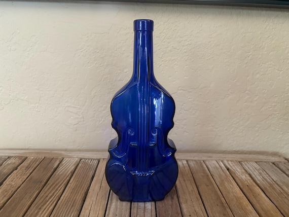 Vintage Cobalt Blue Cello Violin Bottle