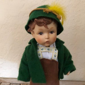 Vtg Antique Jointed Bisque Ceramic Boy Dolls 6.5” Japan