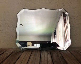 Vintage Scalloped Beveled Mirror