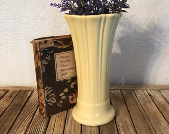 Mid Century Pale Yellow HLC fiesta Vase