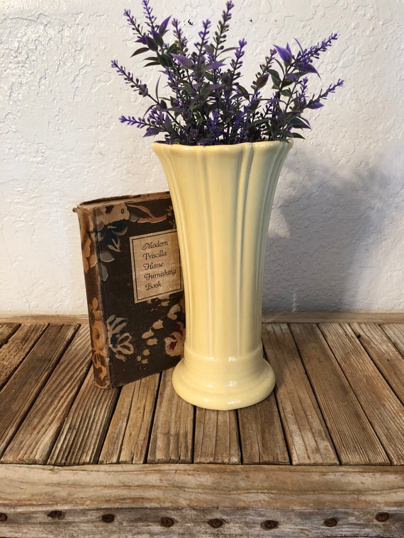 Mid Century Pale Yellow HLC fiesta Vase