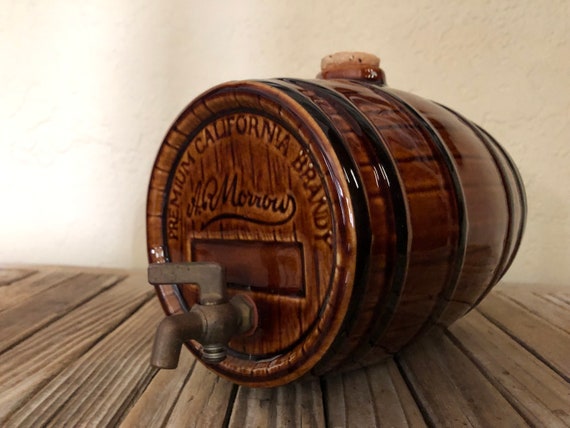Mid Century Brown A. R. Morrow Premium California Brandy Barrel