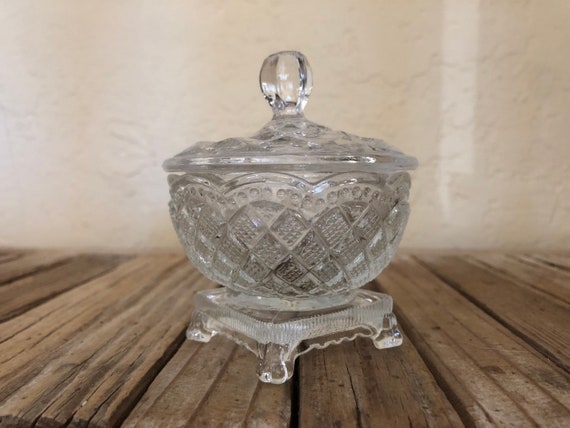 Vintage Pressed Glass Avon Container Dish