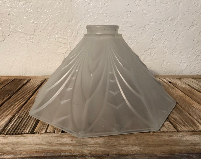 Vintage Art Deco Frosted Glass Lamp Shade - Etsy
