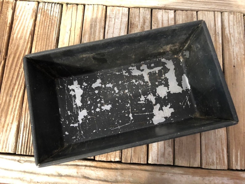 Industrial Green Metal Loaf Pan Industrial Bin