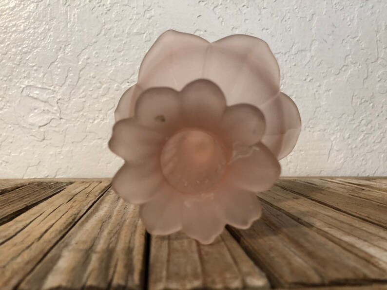 Vintage Smoky Pink Flower Dish