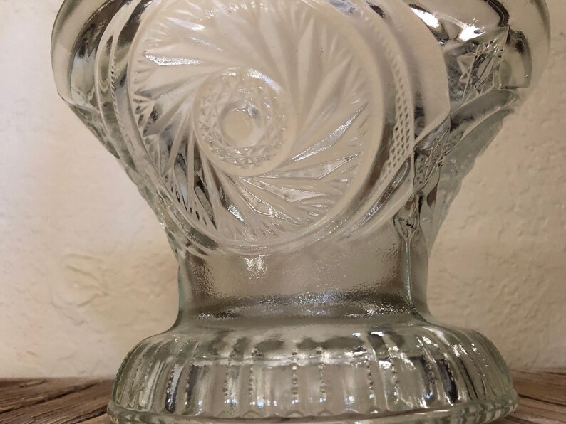 Vintage Cut Glass Pedestal Serving Bowl Etsy