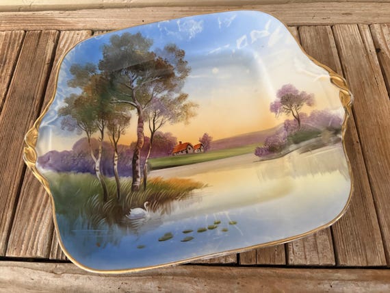 Collectible Hand Painted Noritake Landscape Plate Made in Japan