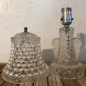 Hollywood Regency Pressed Glass Table Lamp