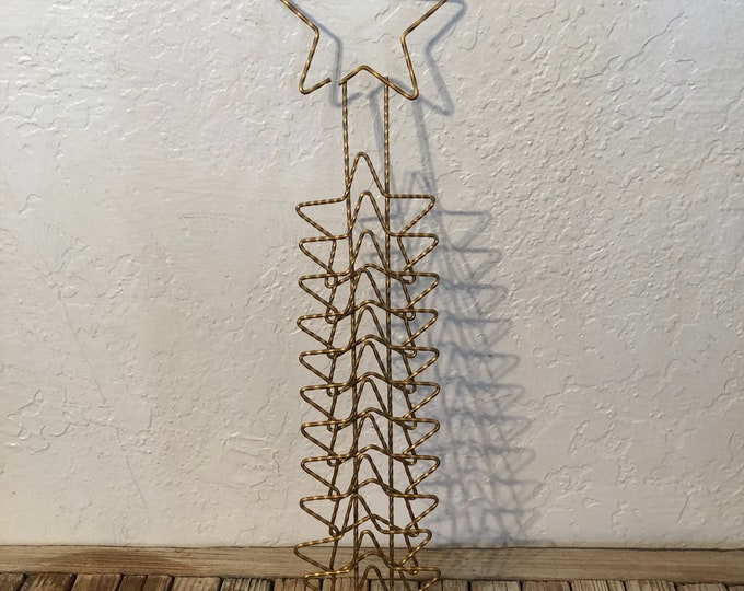 Vintage Star Brass Christmas Card Holder Etsy