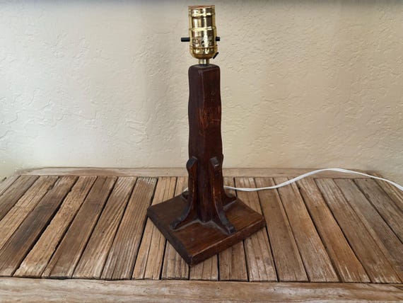 Vintage Wood Table Lamp