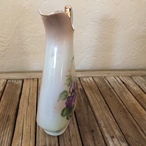 Vintage Hand Painted Ucagco Porcelain Purple Floral Pitcher image 4