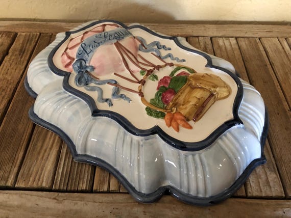 Vintage Howard Kaplan French Country Store for Sigma Les Legumes Ceramic Hanging Hand Painted Mold Wall Hanging